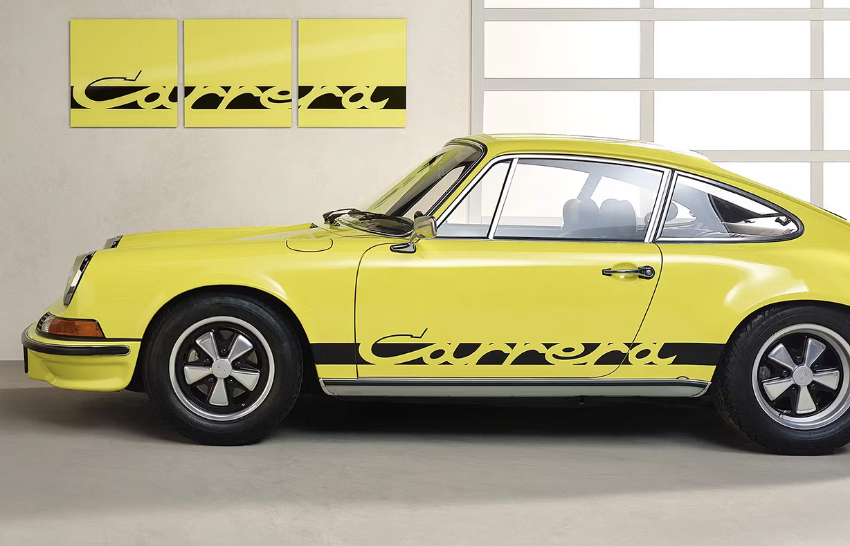 CARRERA RS LIMITED EDITION 写真集 Carrera RS Wall Mural – Yellow w/Black : Suncoast Porsche Parts